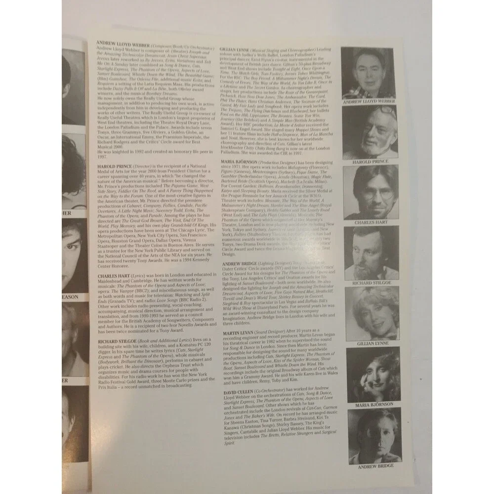 VTG Phantom of the Opera Souvenir Program w/Inserts